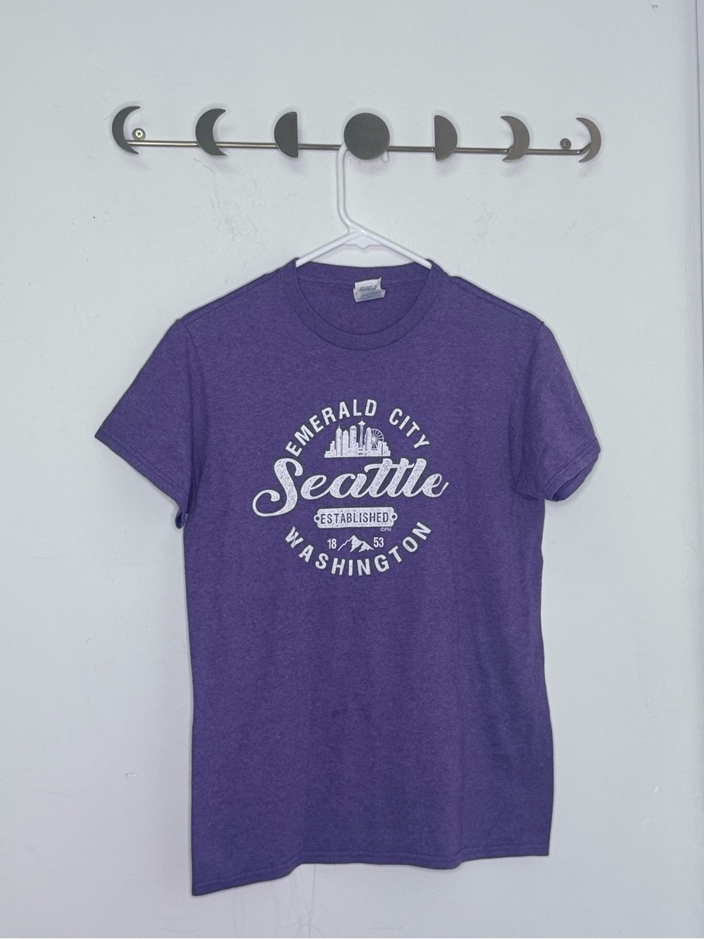Seattle Emerald City Purple Graphic Tee | Delta Pro Weight S